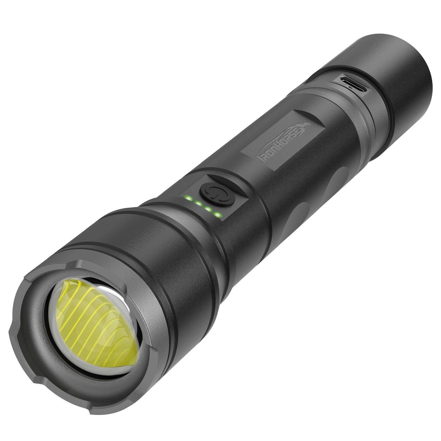 Ironhorse Premium Hybrid Dual Power Torch Flashlight - 1100lm