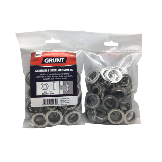 Grunt Stainless Steel Webbing Grommets - 17mm - 50 Pack