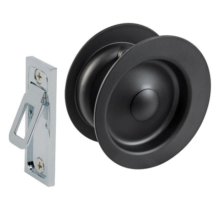 Gainsborough Circular Passage Sliding Door Set - 54mm - Matt Black - Non-Locking