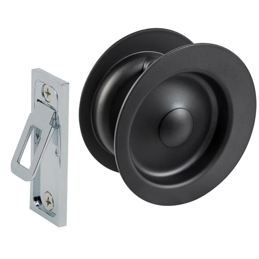 Gainsborough Circular Passage Sliding Door Set - 54mm - Matt Black - Non-Locking