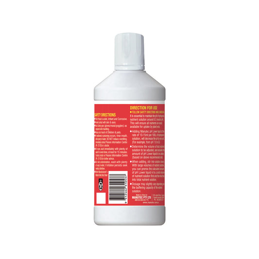 Manutec Hydroponic pH Lower - 600ml
