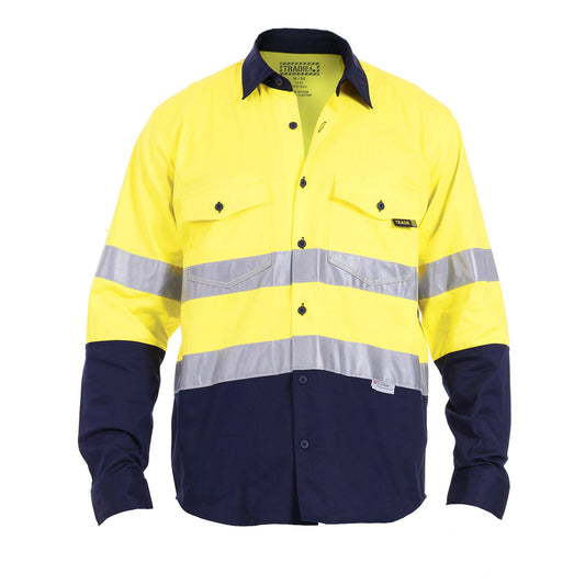 Tradie Small Hi Vis Yellow Reflective Long Sleeve Shirt