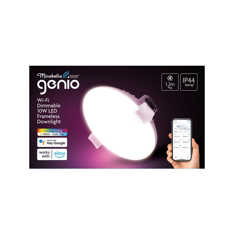 Mirabella Genio Wi-Fi Dimmable 10W LED Frameless Downlight