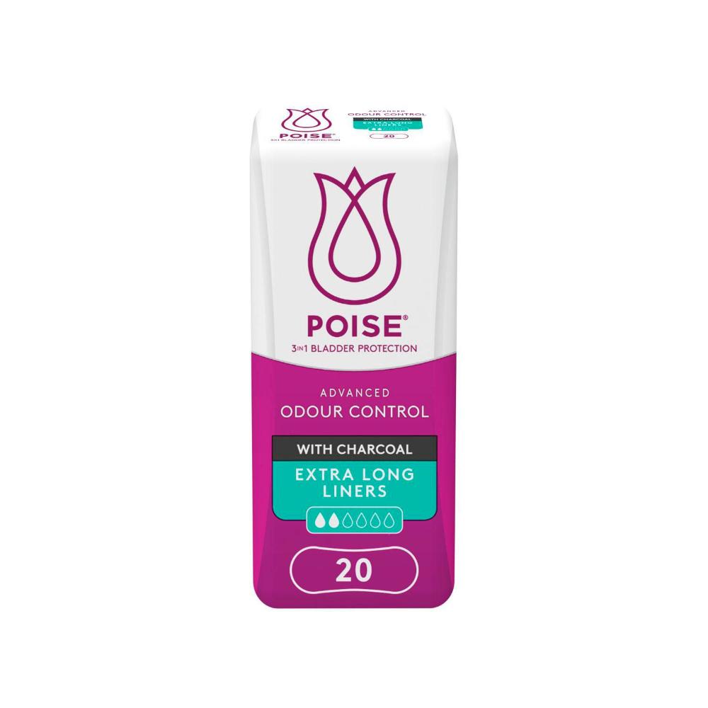 Poise Charcoal Liners For Bladder Leaks Light - 20 pack