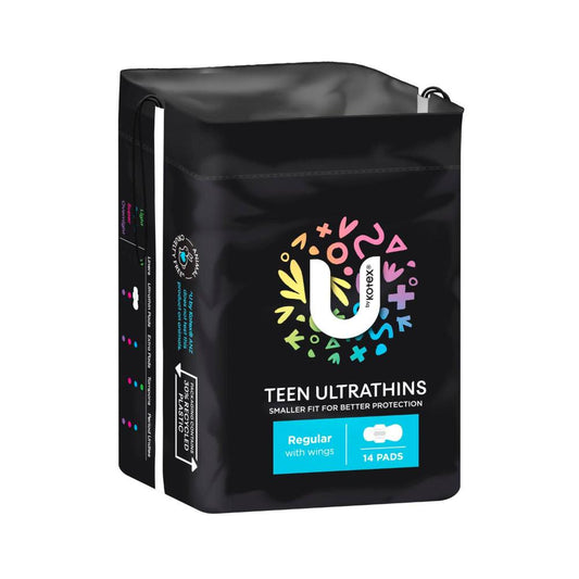 U by Kotex Pads Ultra Thin Teen Regular With Wings - 14 pack