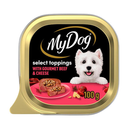 My Dog Adult Wet Dog Food Gourmet Premium Beef With Cheese Select Toppings - 100g
