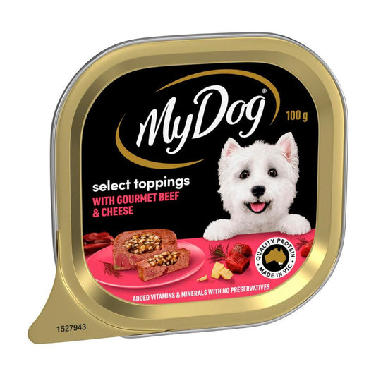 My Dog Adult Wet Dog Food Gourmet Premium Beef With Cheese Select Toppings - 100g