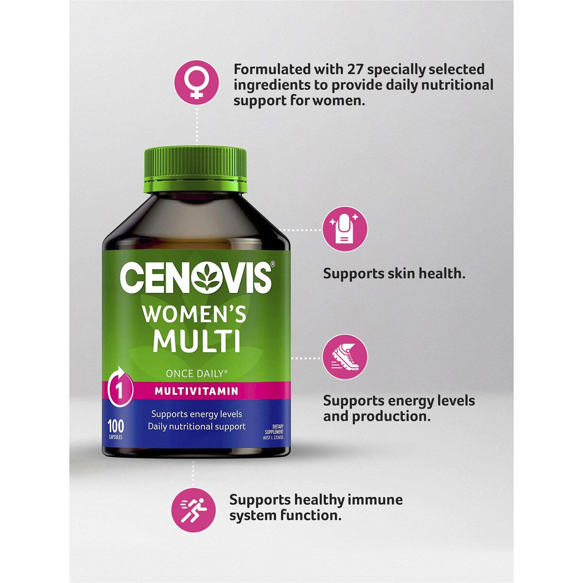 Cenovis Women's Multivitamin Capsules Multi Vitamin For Energy 100 pack