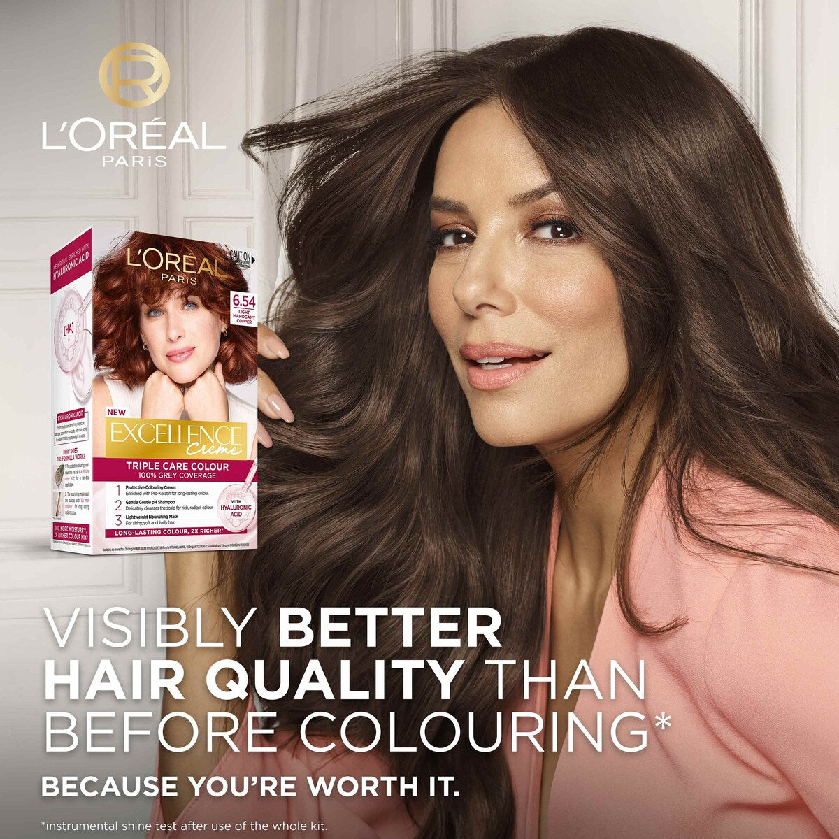 L'oreal Excellence Creme Hair Colour 6.54 Light Mahogany Brown Each