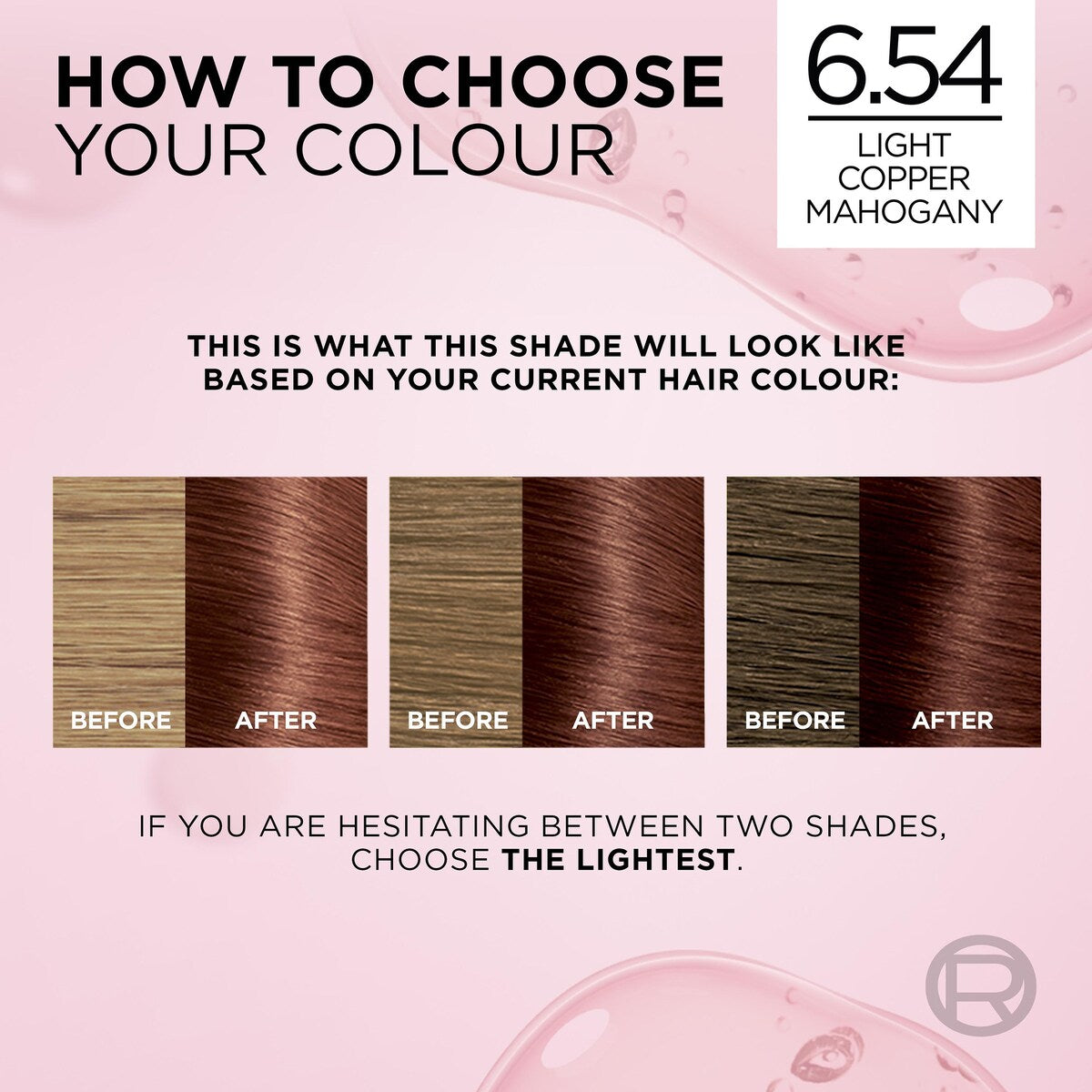 L'oreal Excellence Creme Hair Colour 6.54 Light Mahogany Brown Each