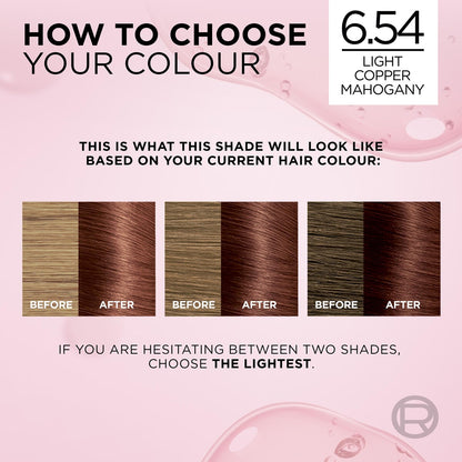 L'oreal Excellence Creme Hair Colour 6.54 Light Mahogany Brown Each