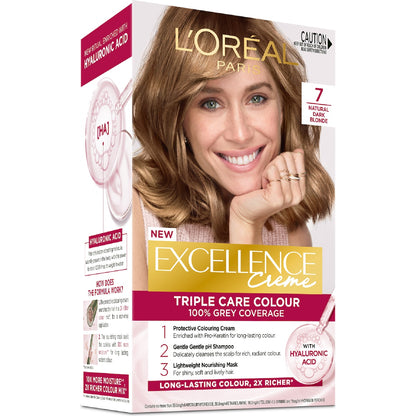 Loreal Paris Excellence Creme Hair Colour 7 Dark Blonde Each