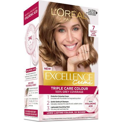Loreal Paris Excellence Creme Hair Colour 7 Dark Blonde Each