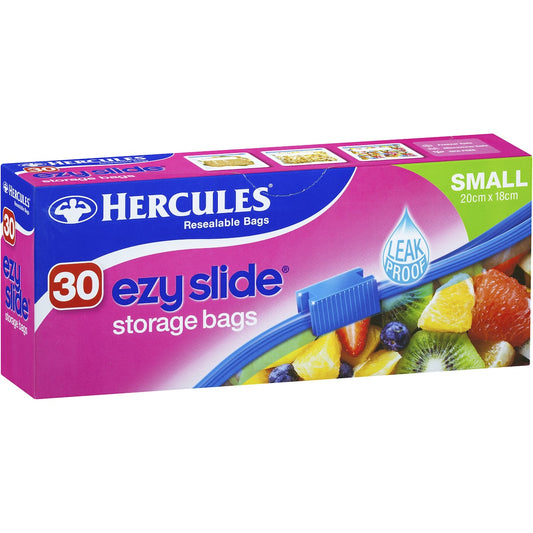 Hercules Ezy Slide Resealable Storage Bags 30 Pack