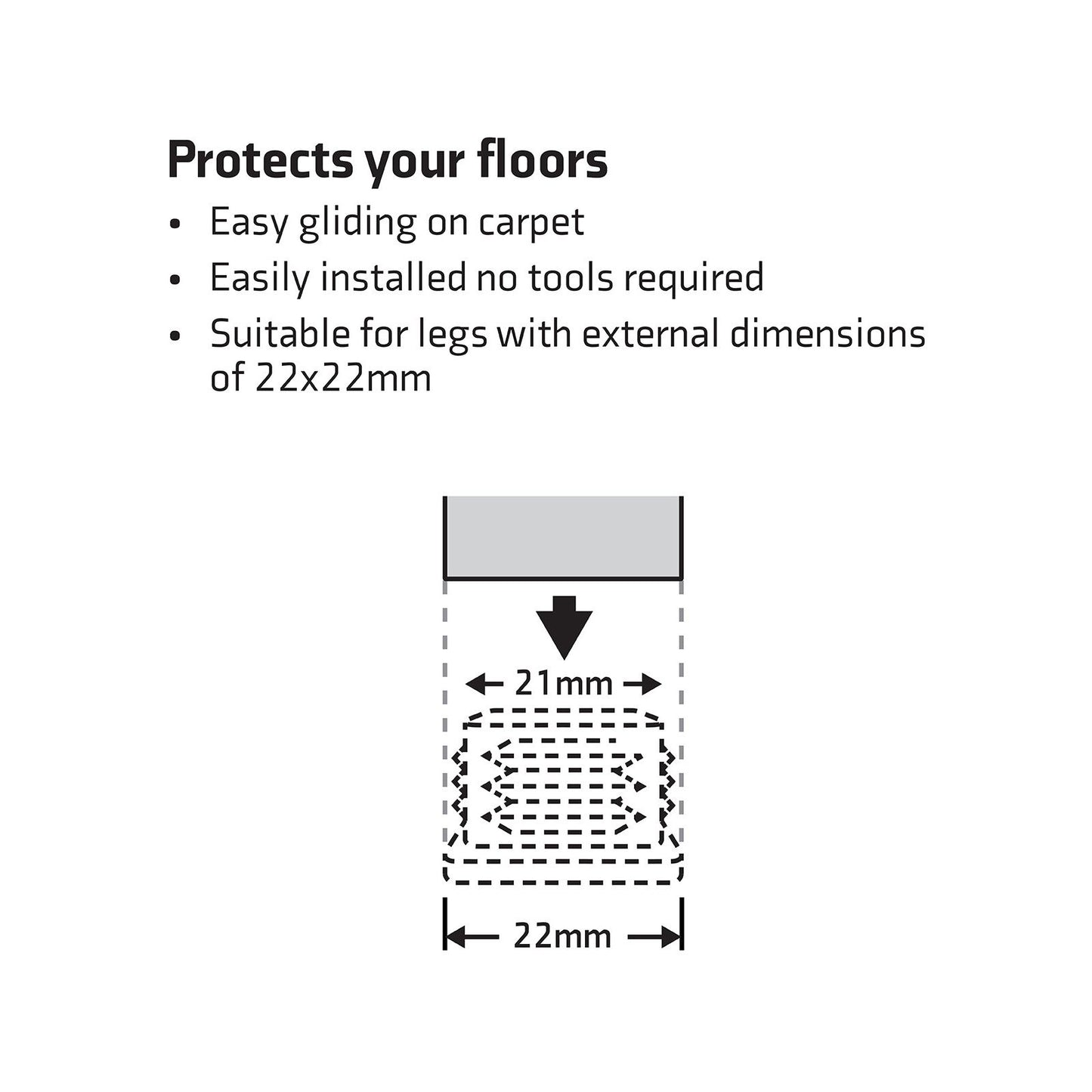 Surface Gard Chair Tips - 25mm - 4 Pack