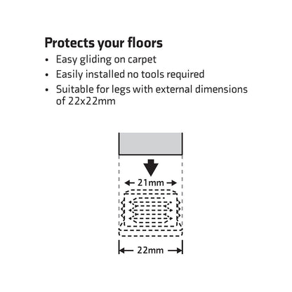 Surface Gard Chair Tips - 25mm - 4 Pack