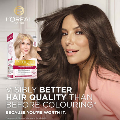 Loreal Paris Excellence Creme Hair Colour 9.1 Light Ash Blonde Each