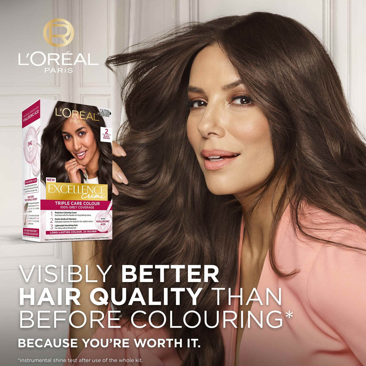 L'oreal Excellence Creme Hair Colour 2 Black Brown Each