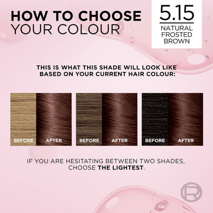 Loreal Excellence Creme Hair Colour 5.15 Natural Frosted Brown Each