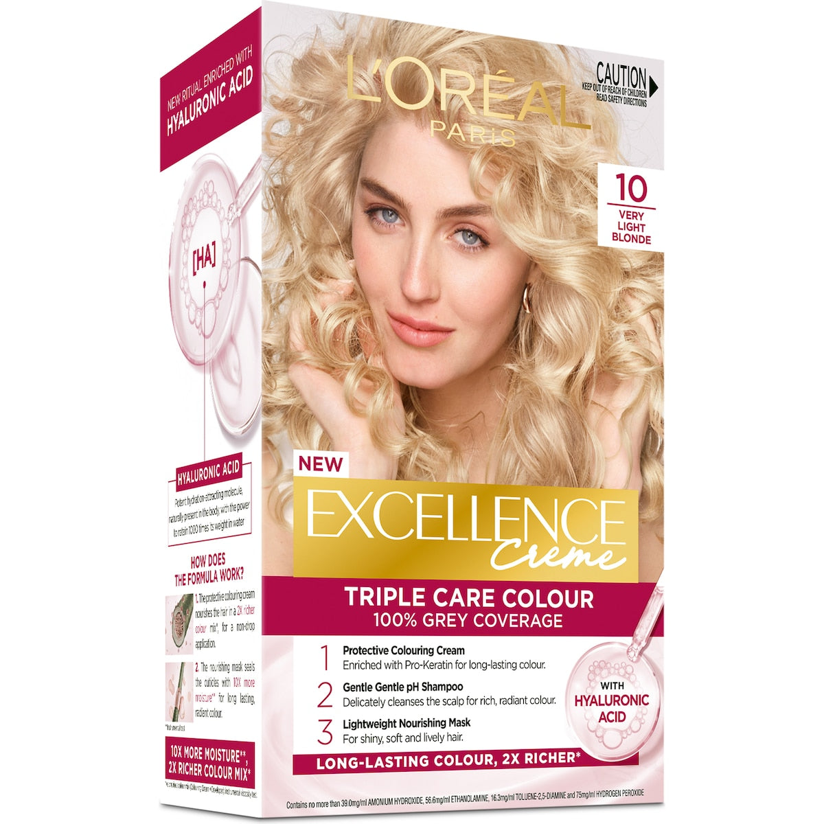 L'oreal Excellence Creme Hair Colour 10 Very Light Blonde Each