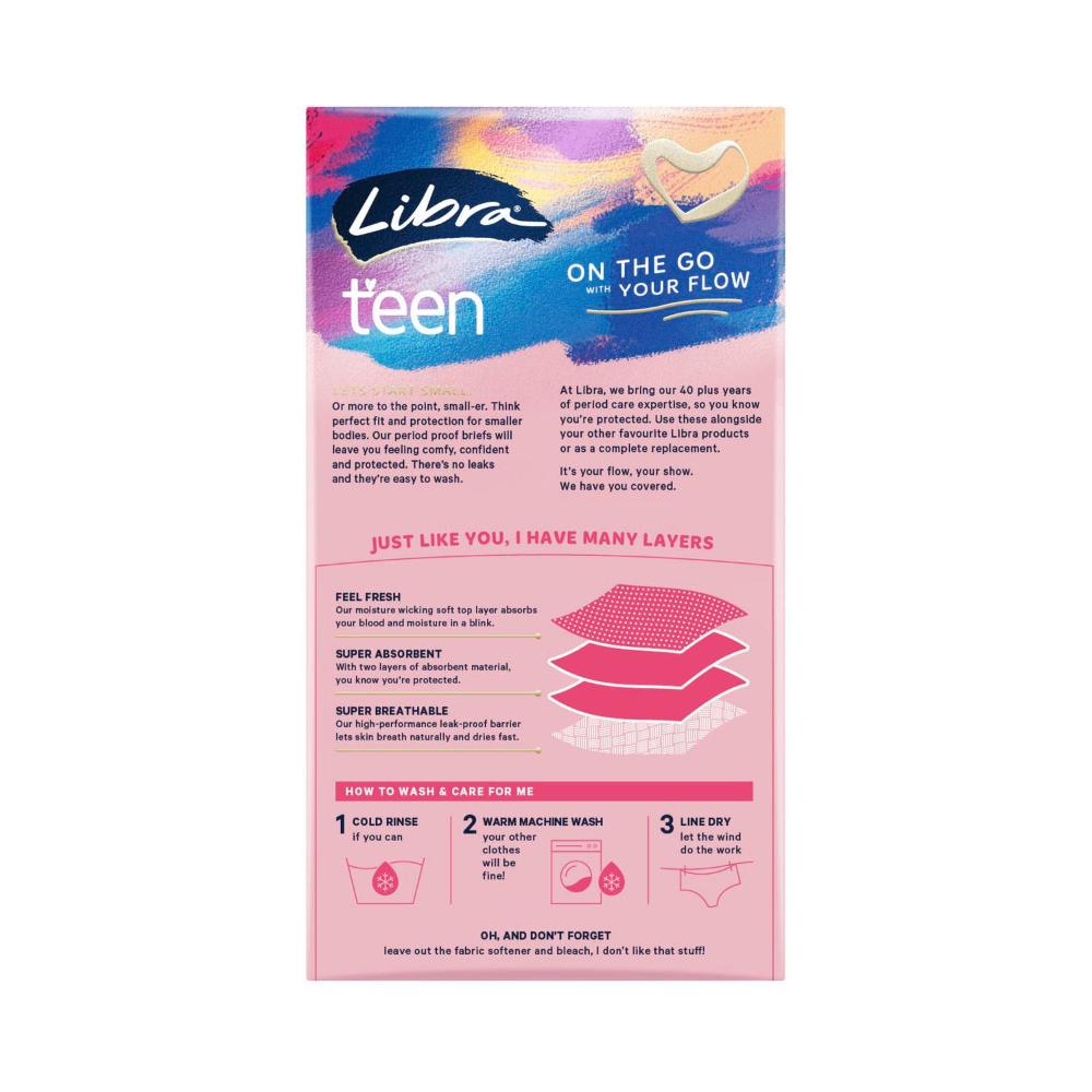 Libra Period Proof Girl-teen Brief Black Size 10-12 - 1 Pack