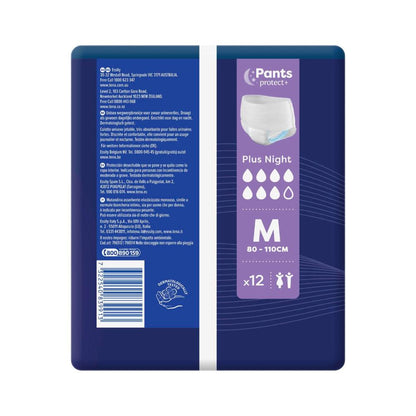 Tena Plus Night Pants Size Medium - 12 pack