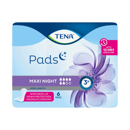 Tena Incontinence Night Pads Maxi Long - 6 pack