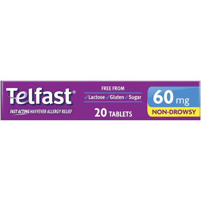 Telfast Hayfever Allergy Relief 60mg Antihistamine Tablets 20 Pack