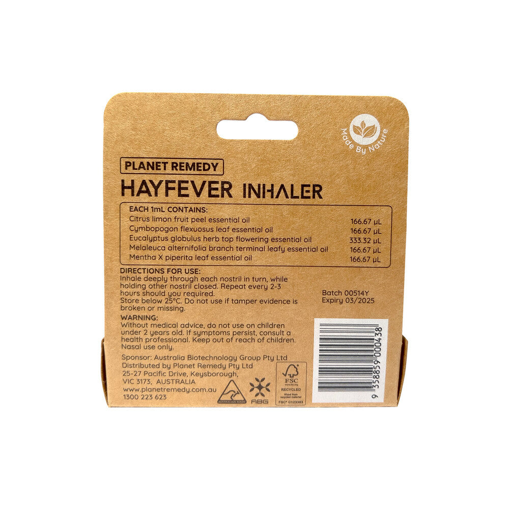 Planet Remedy Hayfever Inhaler - 1mL