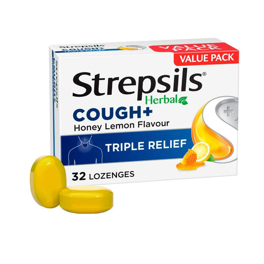 Strepsil Herbal Blocked Nose Sore Throat Honey Lemon - 32 pack