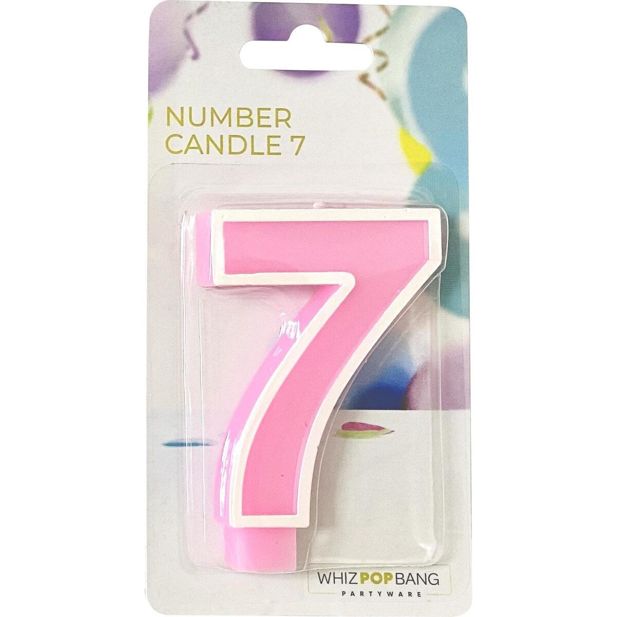 Whiz Pop Bang Number Candle 7 Assorted Each