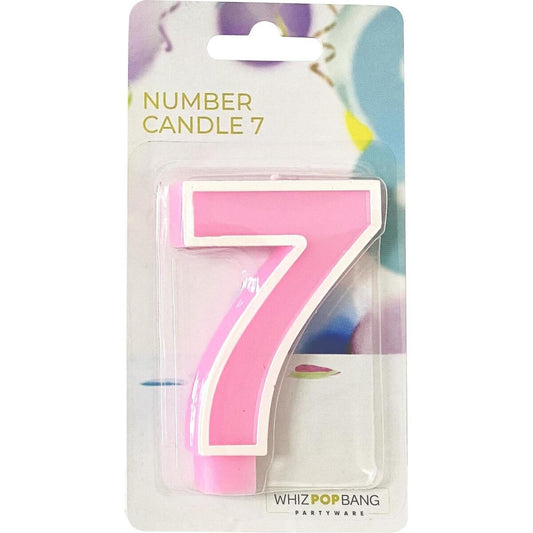 Whiz Pop Bang Number Candle 7 Assorted Each