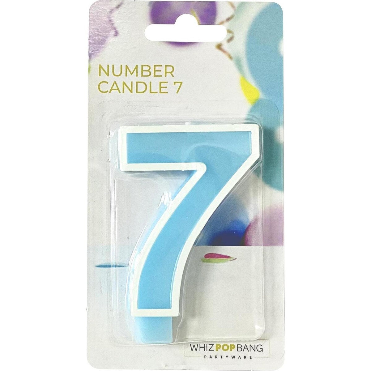 Whiz Pop Bang Number Candle 7 Assorted Each