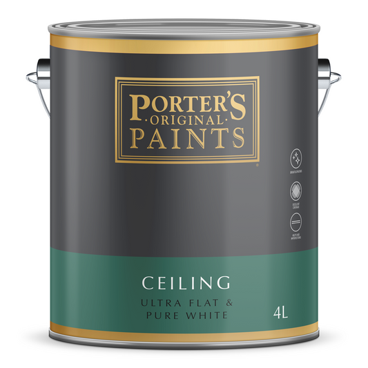 Porter's Flat Ceiling Paint - 4L - White