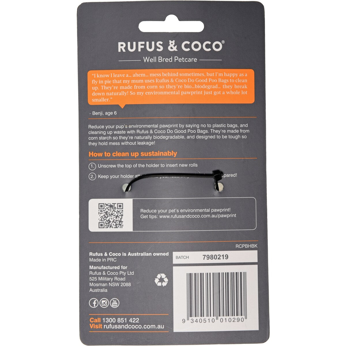 Rufus & Coco Do Good Poo Bags & Holder each