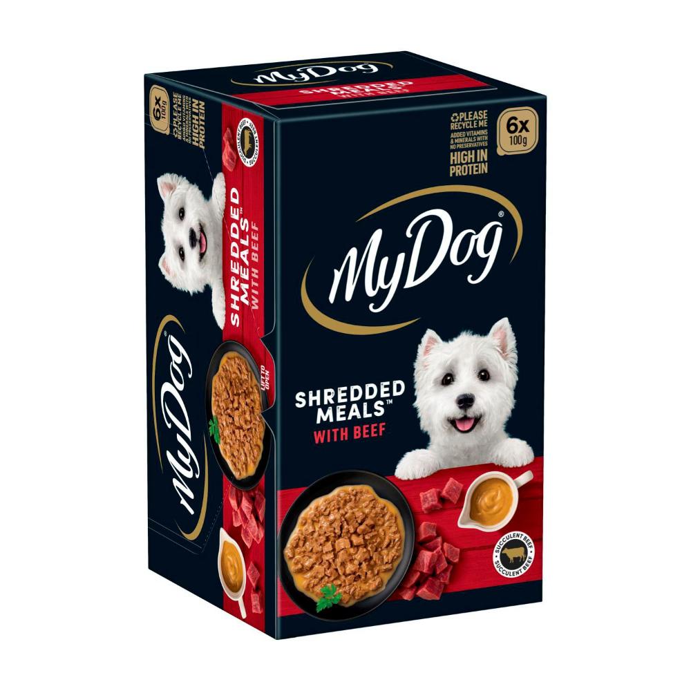 My Dog Shredded Meals Beef Dog Food 6x100g - 6 pack