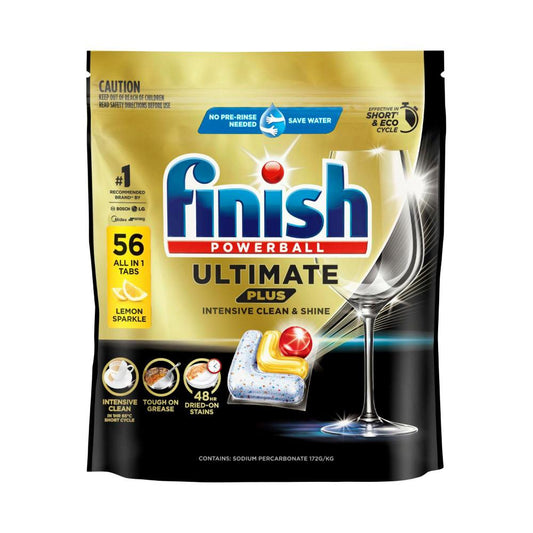 Finish Ultimate Plus Dishwashing Tablets Lemon Sparkle - 56 Pack