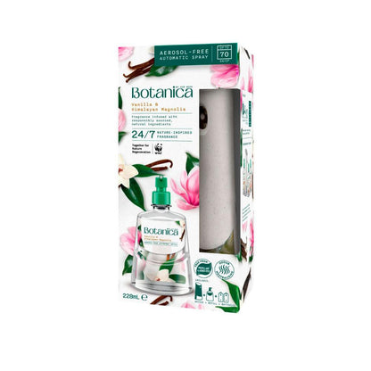 Botanica By Air Wick Vanilla & Himalayan Magnolia Automatic Spray Starter Kit - 228mL