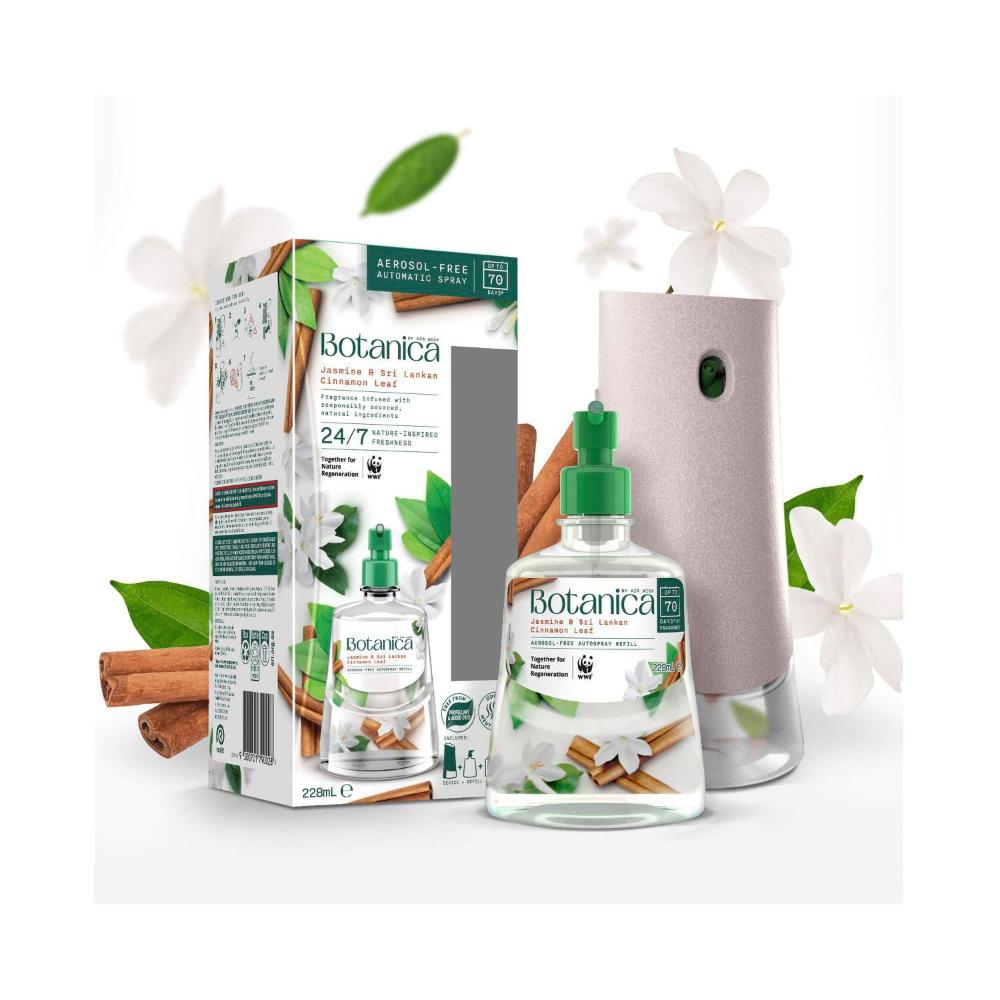 Botanica By Air Wick Jasmine & Sri Lankan Cinnamon Leaf Automatic Spray Refill - 228mL