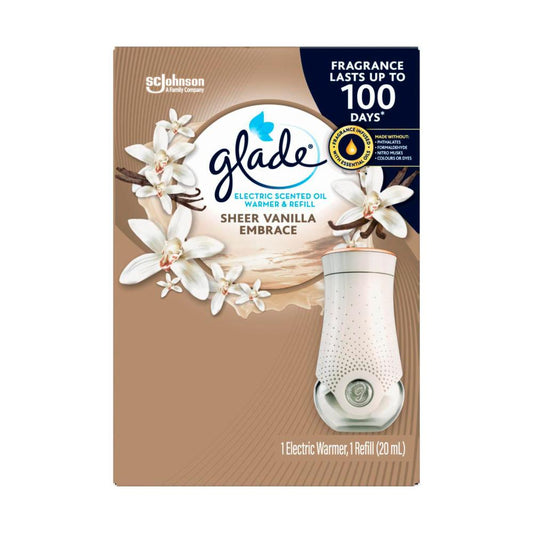 Glade Electric Scented Oil Warmer & Refill Sheer Vanilla Embrace - 20mL
