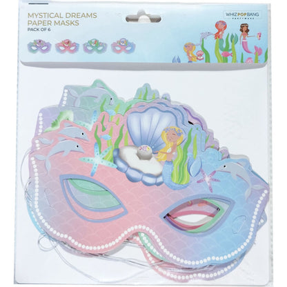 Whiz Pop Bang Themed Paper Masks Assorted 6 Pack