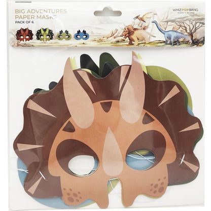 Whiz Pop Bang Themed Paper Masks Assorted 6 Pack