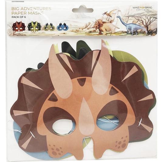 Whiz Pop Bang Themed Paper Masks Assorted 6 Pack