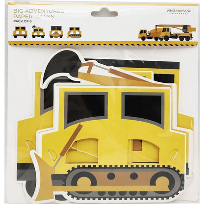 Whiz Pop Bang Themed Paper Masks Assorted 6 Pack