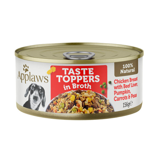 Applaws Taste Toppers Dog Tin Chicken Breast With Beef Liver & Vegetables In Broth D ... 156g