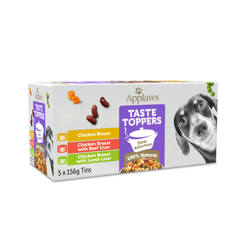 Applaws Taste Toppers Chicken Selection In Stew Dog Food Tin Multipack 5 ... 5 pack