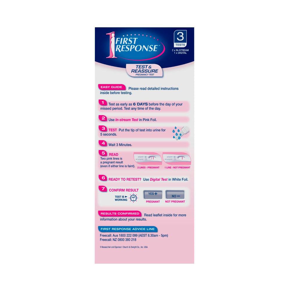 First Response Test & Reassure Pregnancy Kit - 3 Pack