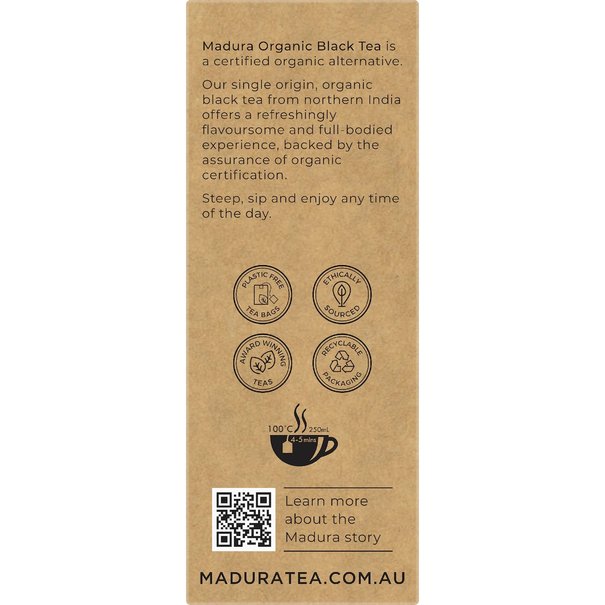 Madura Organic Black Tea Bags 50 Pack