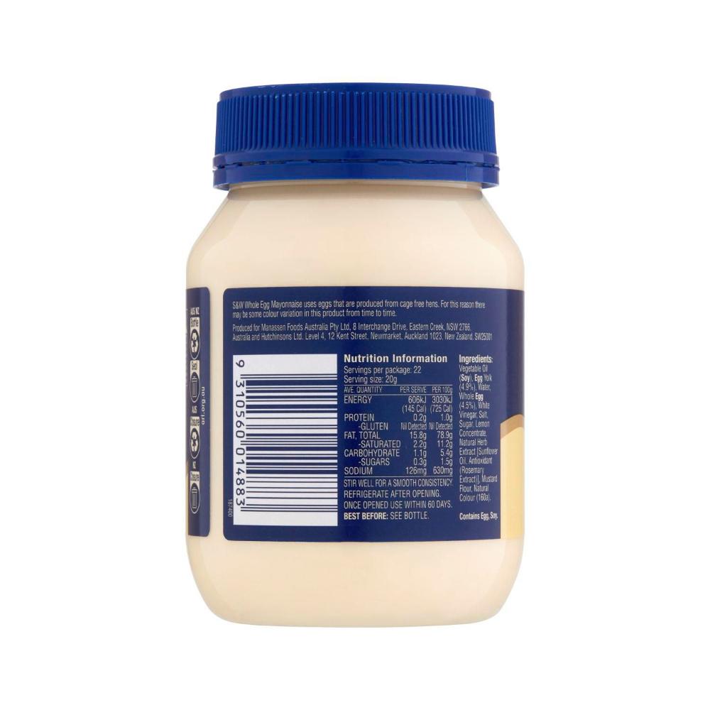 S&W Real Whole Egg Mayonnaise - 440g