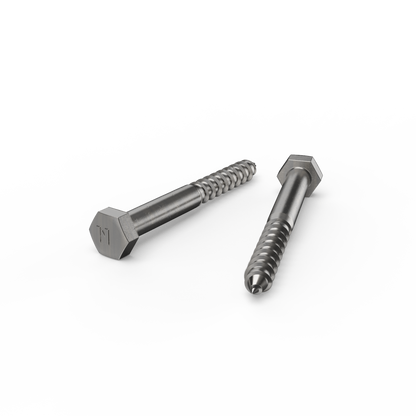 Zenith Hex Head Coach Screws - M8 x 75mm - Stainless Steel 304 - 12 Pack